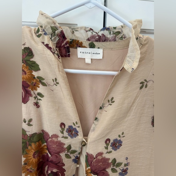 Entro Beige Floral Long Sleeve Dress - Picture 10 of 10
